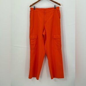 Divided Cargo Wide Legs Bright Orange Pants Size Large